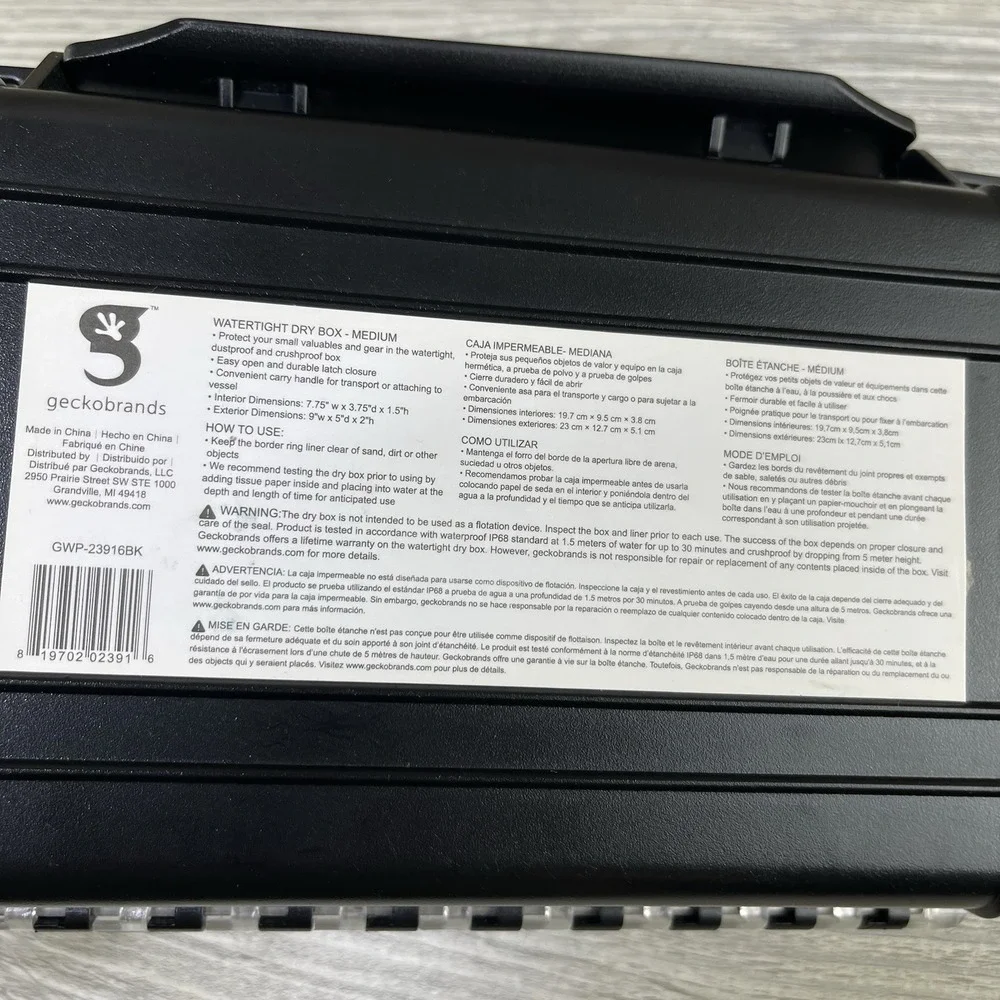 Waterproof Dry Box Watertight Storage Black Box, By Geckobrands